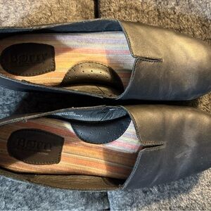 Born Women’s Black Leather Slip-On Loafers